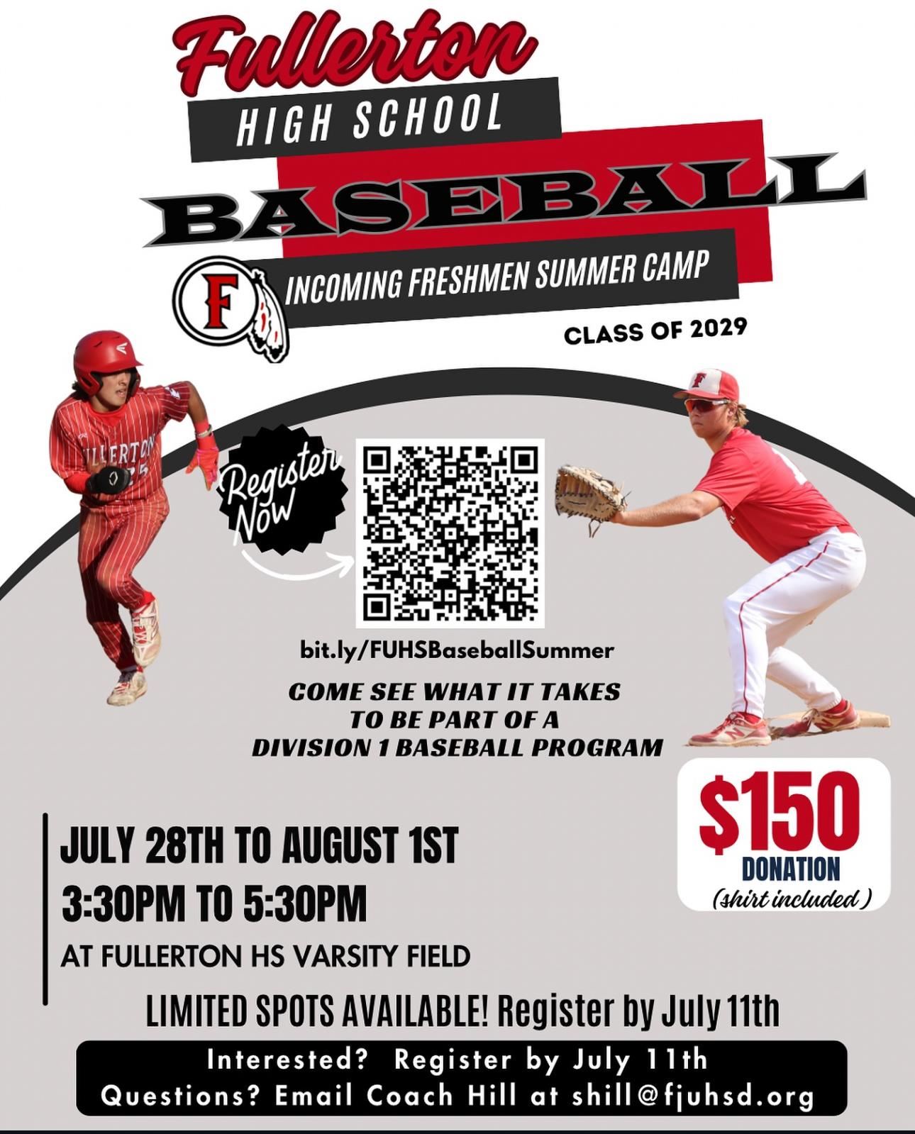 baseball summer camp 2025 flyer